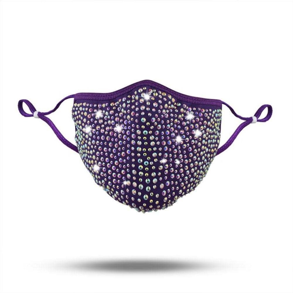 NEW PURPLE SWAROVSKI BLING FACE MASK COVER